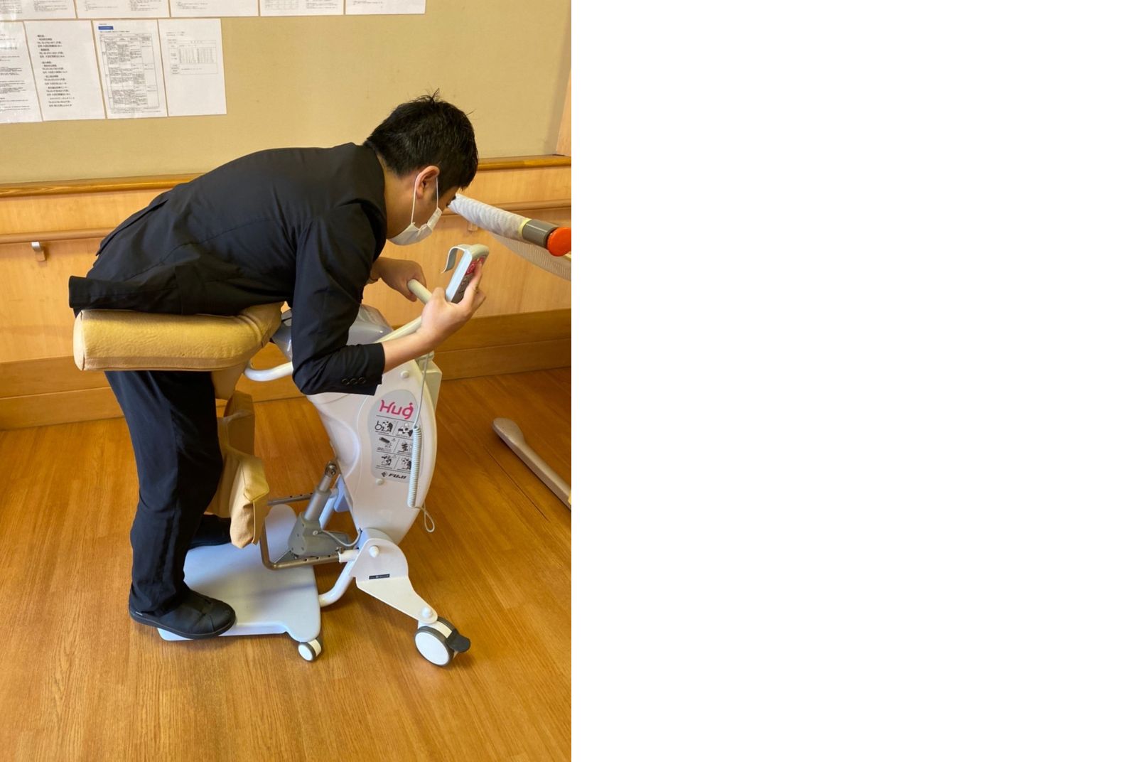 協助工作人員幫助被照顧者使用站姿換位