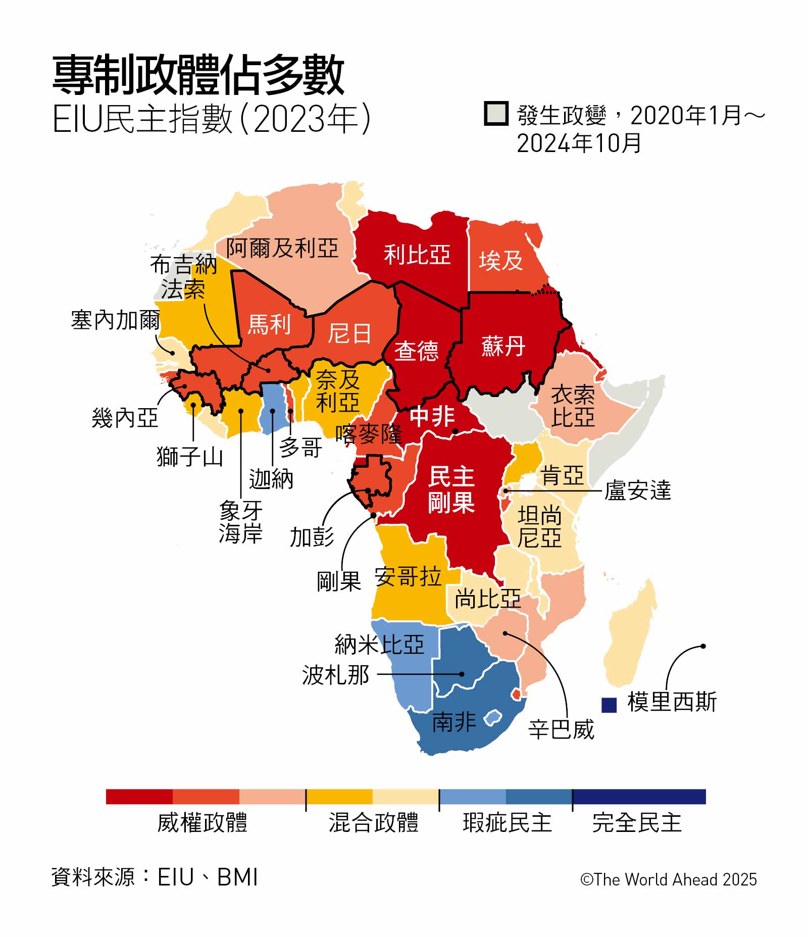 2025全球大趨勢-非洲-民主地圖